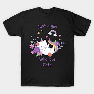 Just a girl who love cats T-Shirt